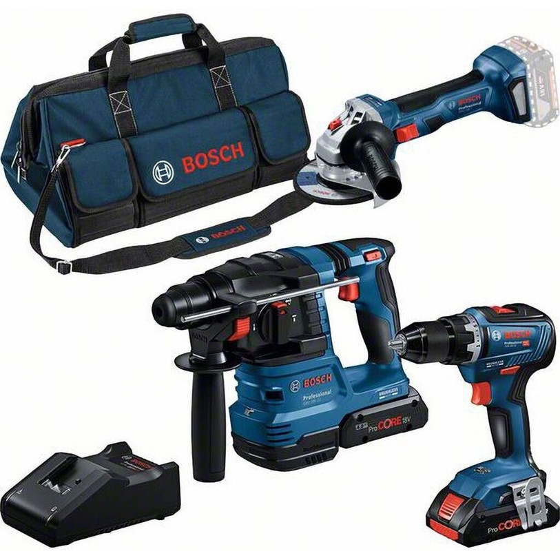 Bosch - Combo Kit - 0615A50035 - Akku-Maschinenset - 18 V, 2 x 4 Ah, blau