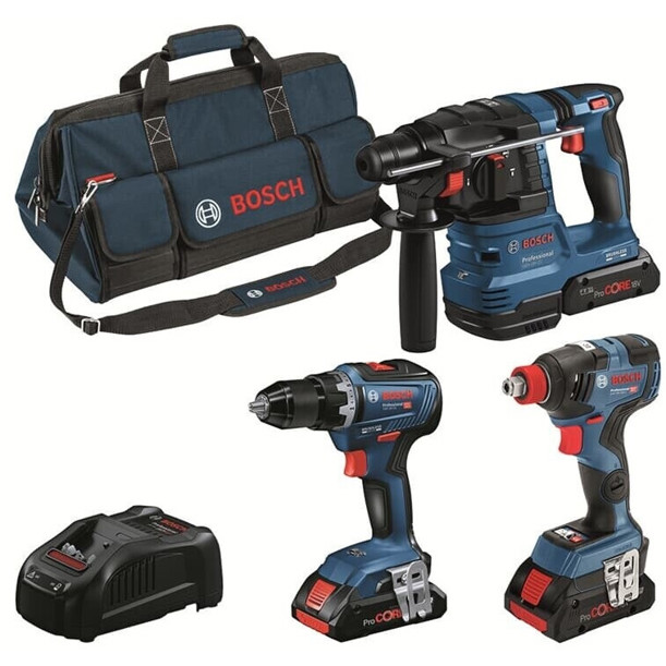 Bosch - Combo Kit - Akku-Maschinenset - 18 V, 3 Akkus, Li-Ion