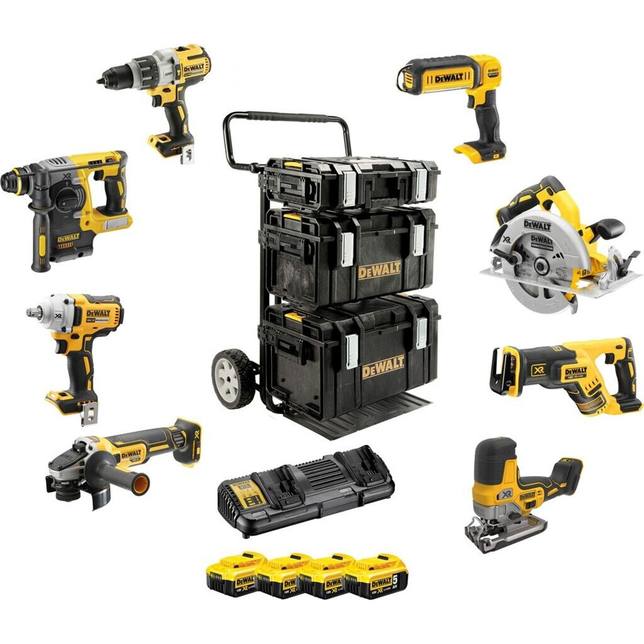 DeWalt - DCK856P4 - Akku-Maschinenset - 18 V, 5 Ah, gelb