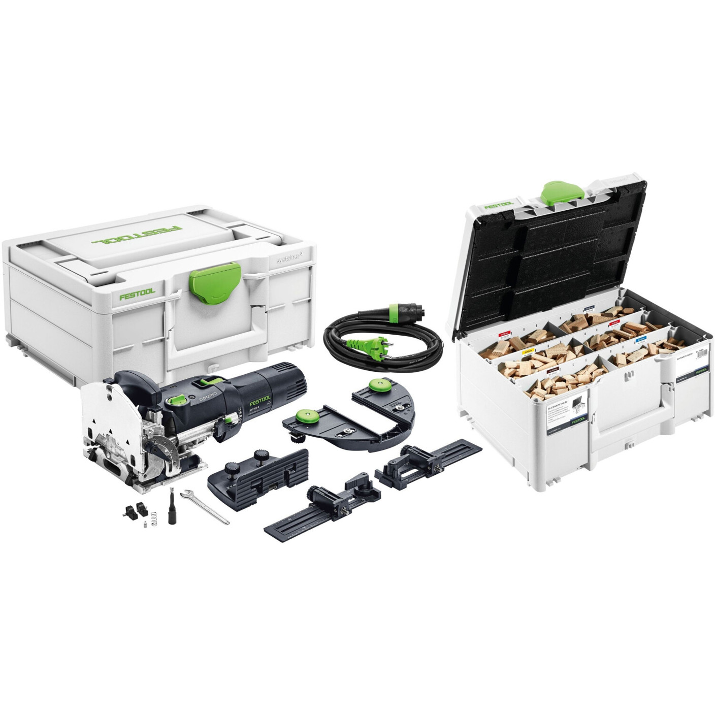 Festool - DF 500 Q-Set Domino - Flachdübelfräse - 420 W, 3,2 kg, 24.300 U/min
